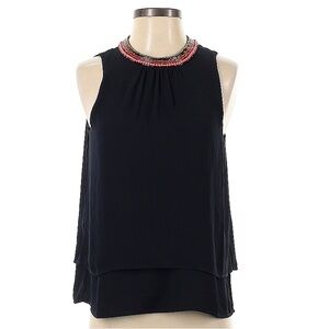 J Crew Beaded Neckline Sleeveless Top Size 2